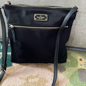 Kate Spade- Black Nylon Crossbody with Gold Hardware- EUC